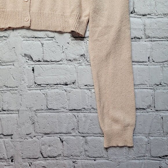 Double Zero Ballerina Pink Cropped Cardigan Sweater Size L - Picture 6 of 12